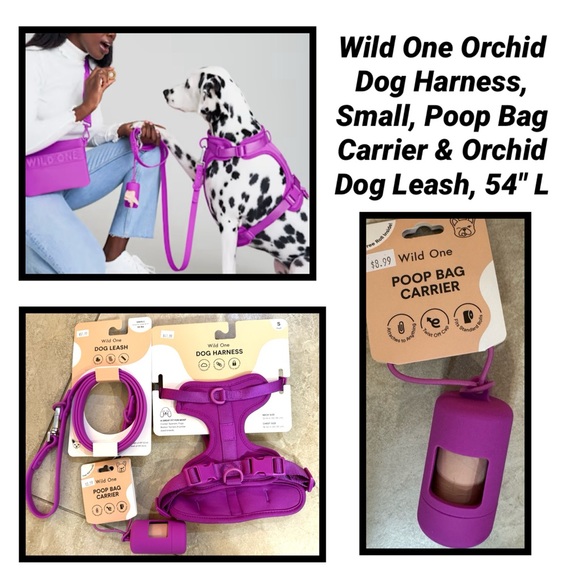 Wild One Dog Wild One Orchid Dog Harness Small Poop Bag Carrier
